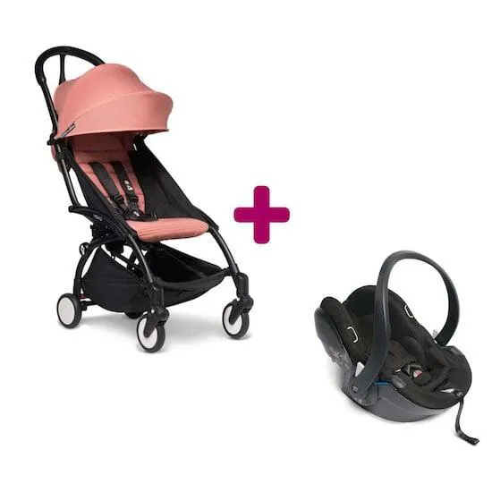 Pack poussette YOYO² chassis noir + coque yoyo + pack 6+ ginger de BABYZEN