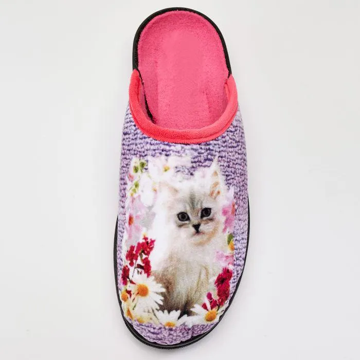 Mules imprimées en velours