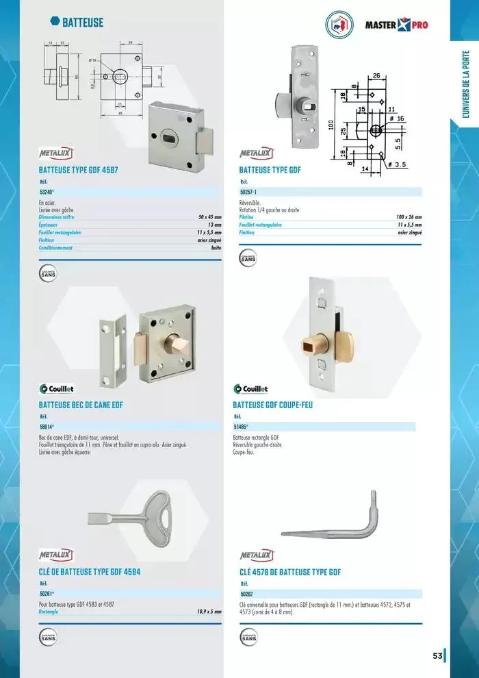 Guide Quincaillerie Serrurerie 2025 - 2026 du 1 avril au 1 avril 2026 - Catalogue page 55