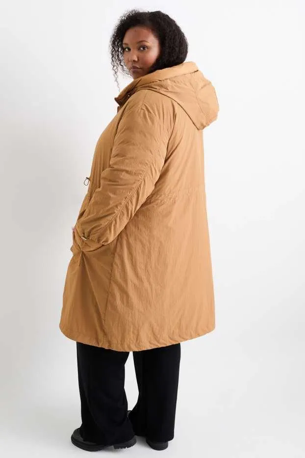 Parka s kapucí - z vodoodpudivého materiálu