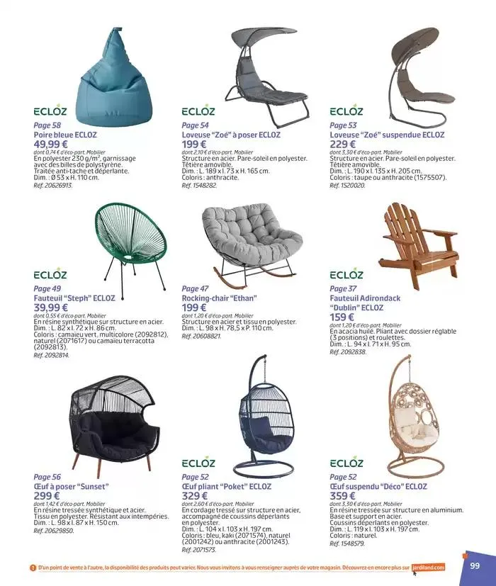 BARBEUC, SIESTE, PÉTANQUE PLACE À LA DÉTENTE du 27 février au 23 juin 2025 - Catalogue page 98