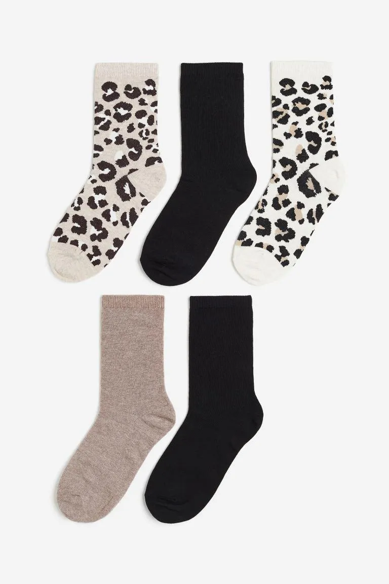 Lot de 5 paires de chaussettes en maille côtelée