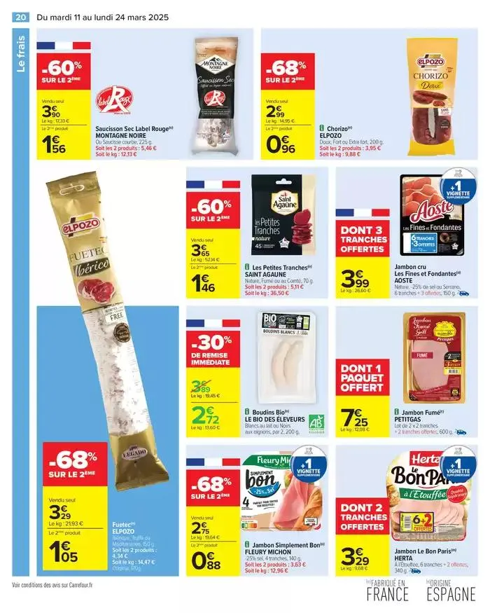 LES JOURS MEILLEURS AVEC LES PRODUITS CARREFOUR du 11 mars au 24 mars 2025 - Catalogue page 22