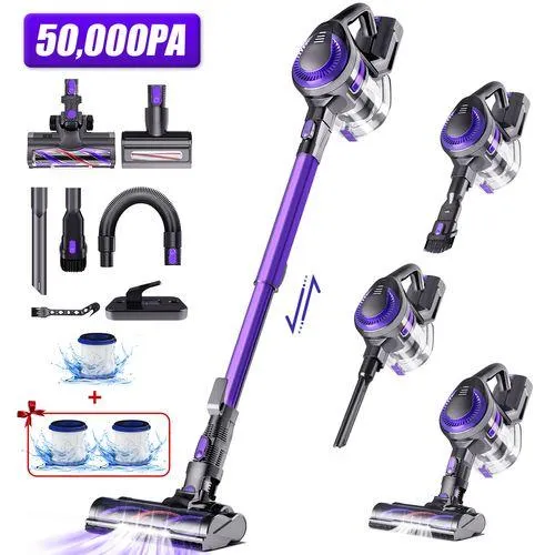 ADORMII Aspirateur Balai Sans Fil 50KPa-Puissant 520w - autonomie 50min - 5-en-1 Anti-acariens