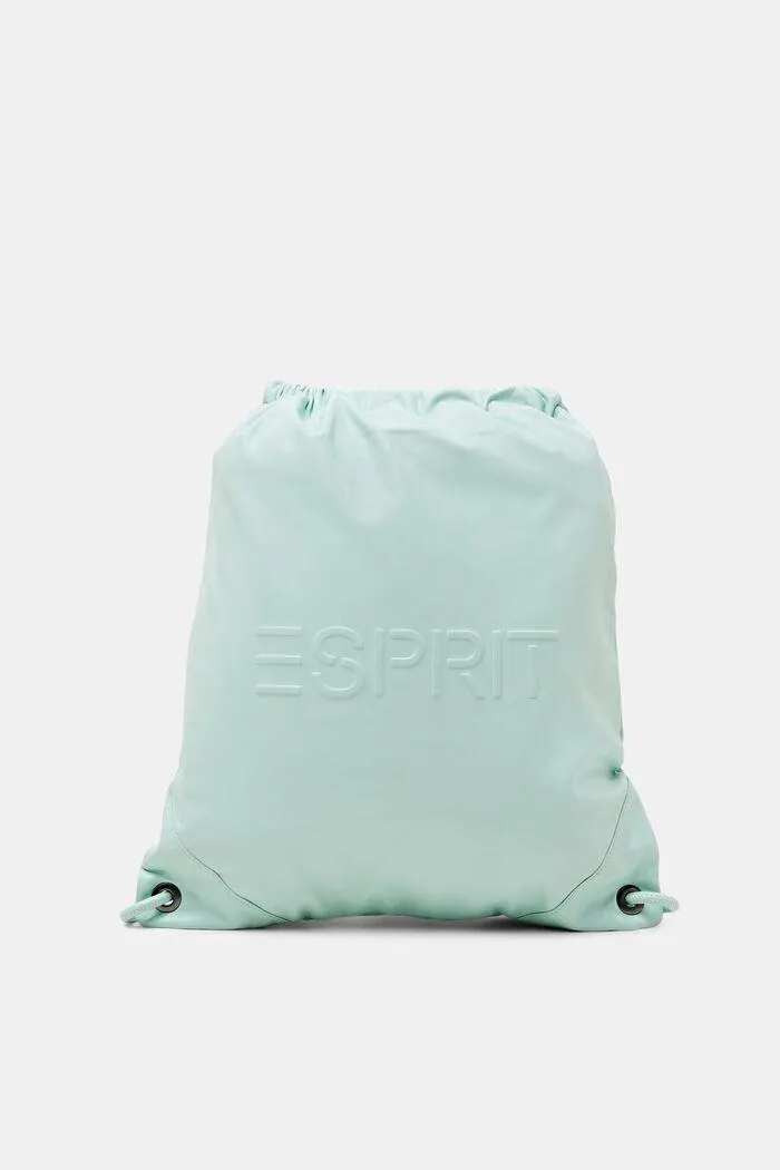 Sac à dos en cuir à cordon coulissant et logo