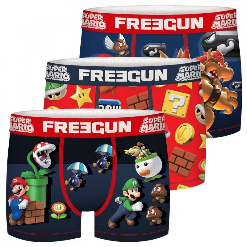 Lot de 3 Boxers Freegun garçon Super Mario