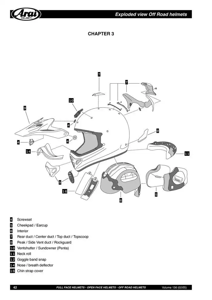 ARAI Parts Book 2025 du 21 février au 31 décembre 2025 - Catalogue page 42