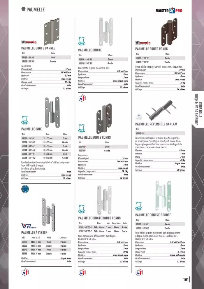 Guide Quincaillerie Serrurerie 2025 - 2026 du 1 avril au 1 avril 2026 - Catalogue page 163
