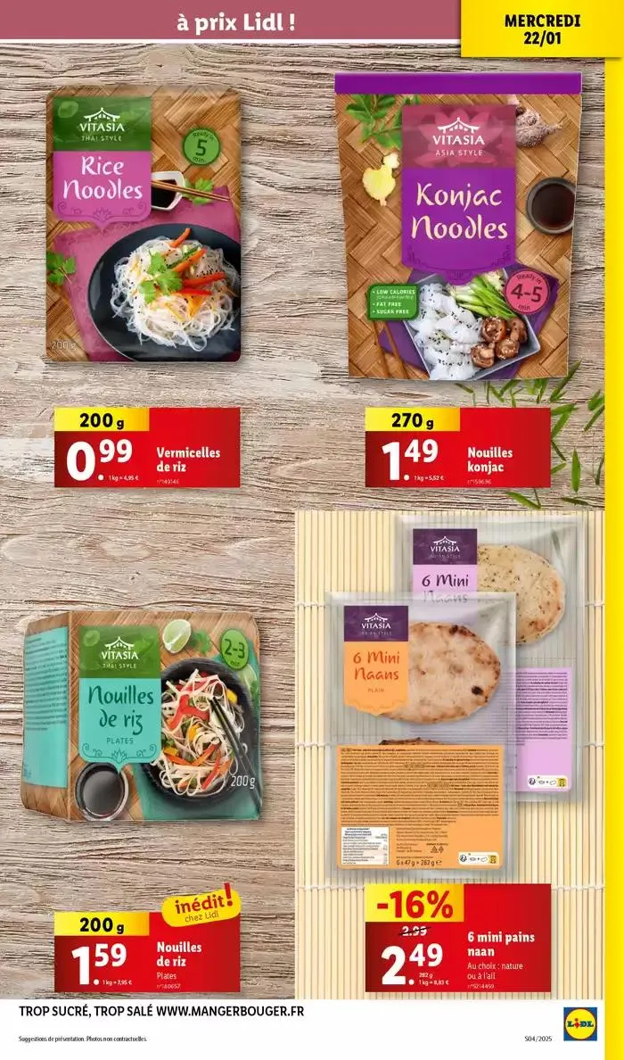 Lidl vous invite à un voyage culinaire en Asie avec leur gamme Vitasia! du 22 janvier au 28 janvier 2025 - Catalogue page 21