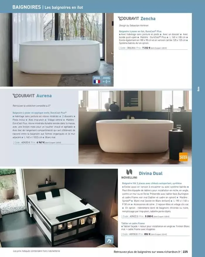 SALLE DE DE BAINS ET CARRELAGE 2025 du 11 avril au 31 décembre 2025 - Catalogue page 227