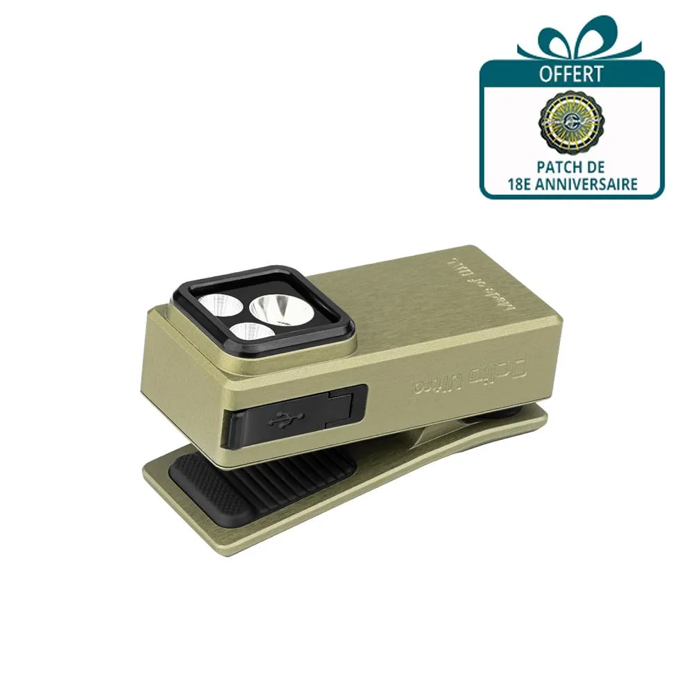 Olight Oclip Ultra | Mini lampe à clip avec faisceau large, concentré et UV