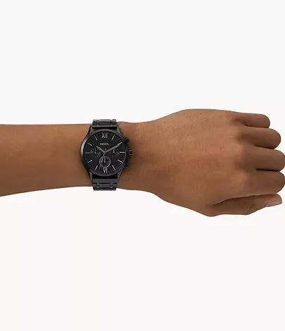 Montre Fenmore multifonction en acier inoxydable noir