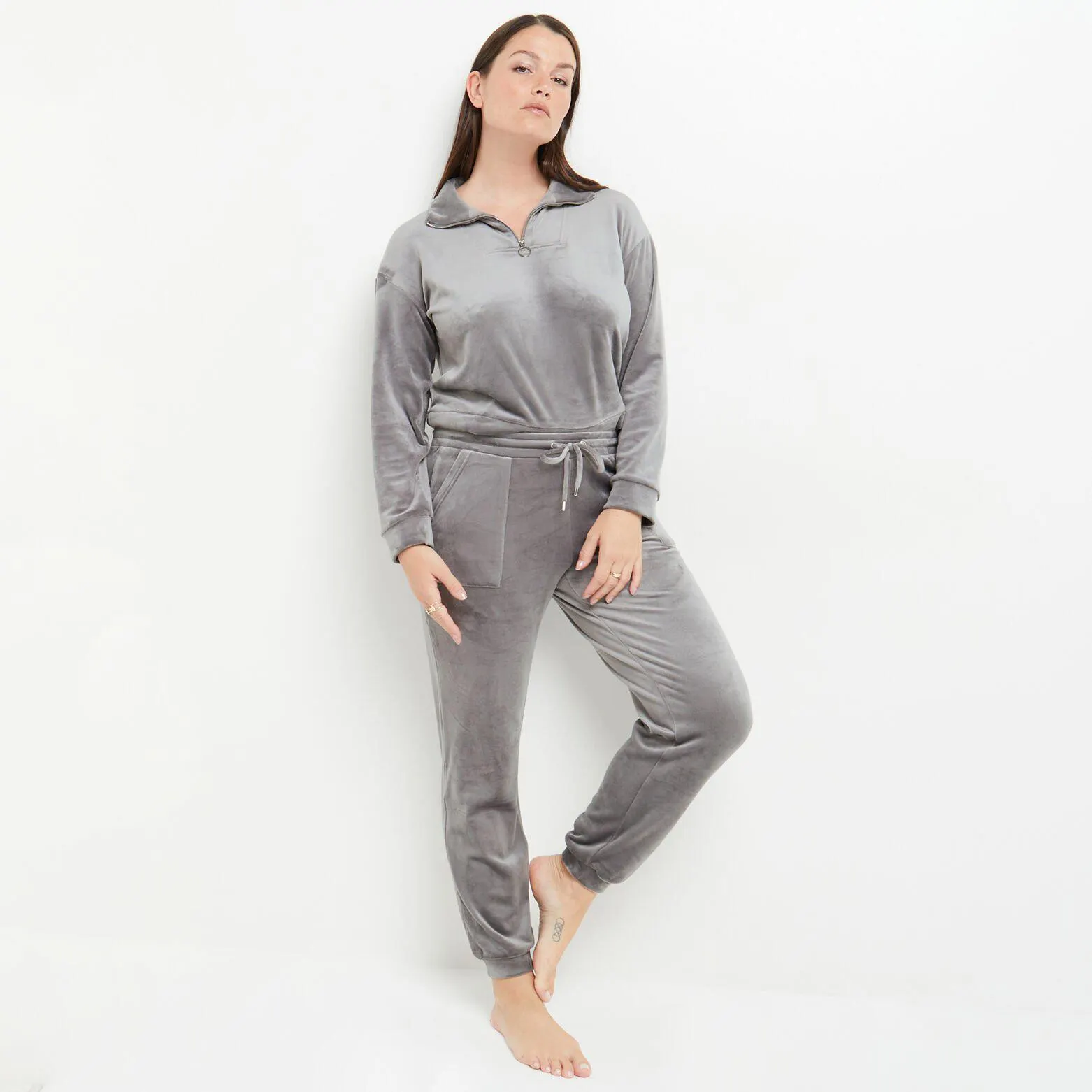 TREGGING VELOURS GRIS