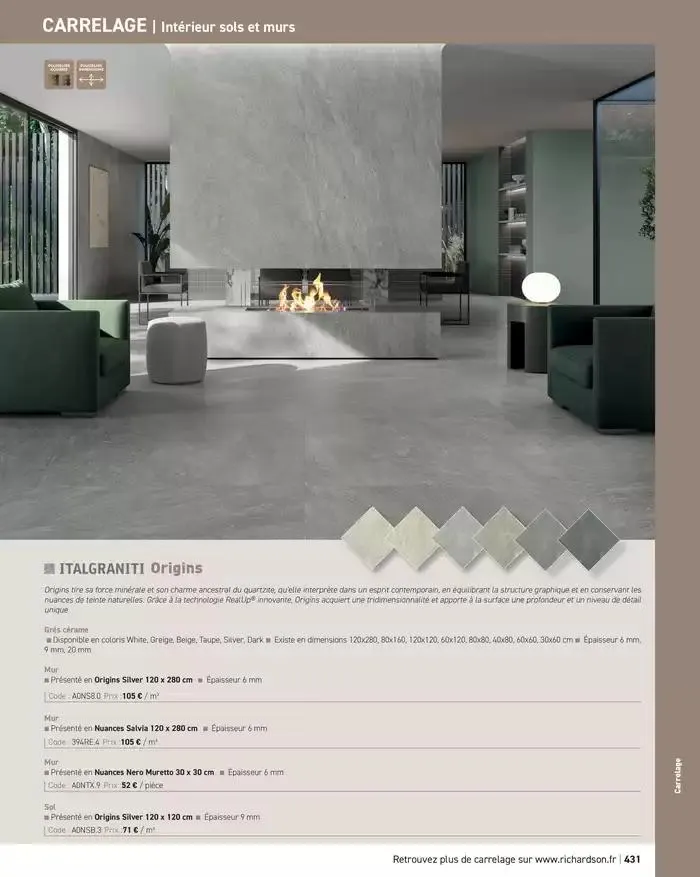 SALLE DE DE BAINS ET CARRELAGE 2025 du 11 avril au 31 décembre 2025 - Catalogue page 433