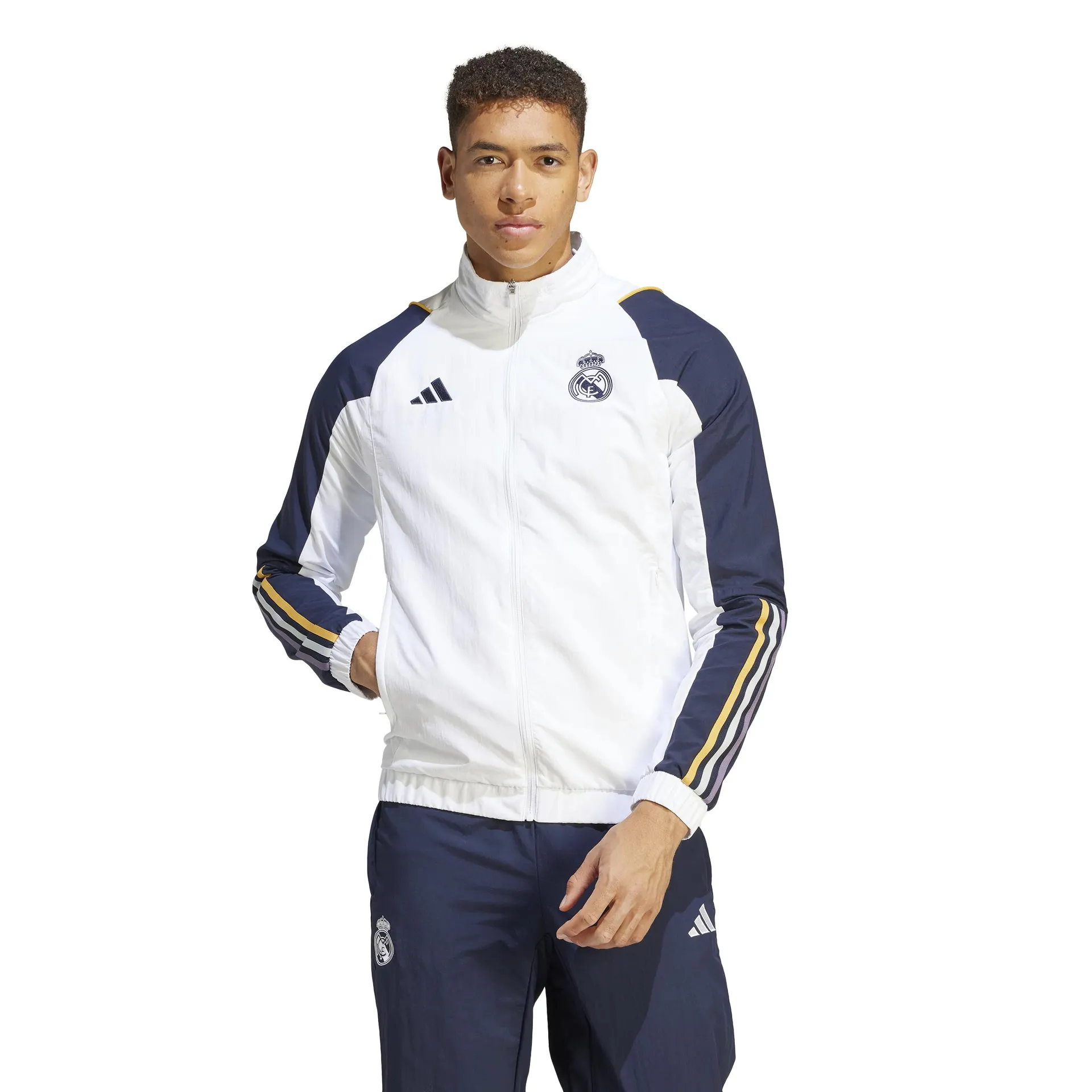 Veste de survêtement Real Madrid 2023/2024 - Blanc/Bleu/Jaune