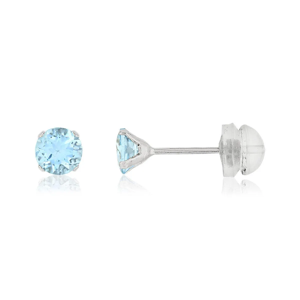 Boucles d'oreilles or blanc 375 topazes bleues traitées