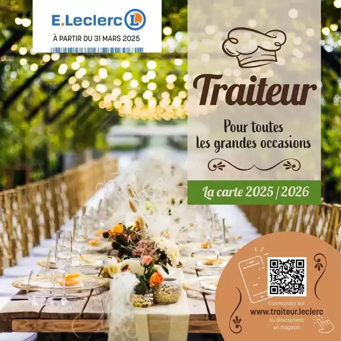 CARTE TRAITEUR PERMANENTE du 31 mars au 30 mars 2026 - Catalogue page 1