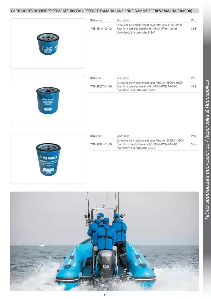 Catalogue Yamaha Marine - Accessoires Marine 2025 du 1 mars au 31 mars 2025 - Catalogue page 43