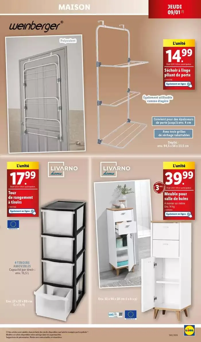 Réveillez le sportif en vous! Atteignez vos objectifs grâce aux affaires de sport Lidl. du 8 janvier au 13 janvier 2025 - Catalogue page 27