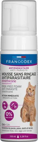 Mousse antiparasitaire sans rincage pour chat