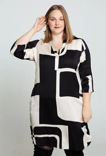 Robe-housse bicolore en viscose