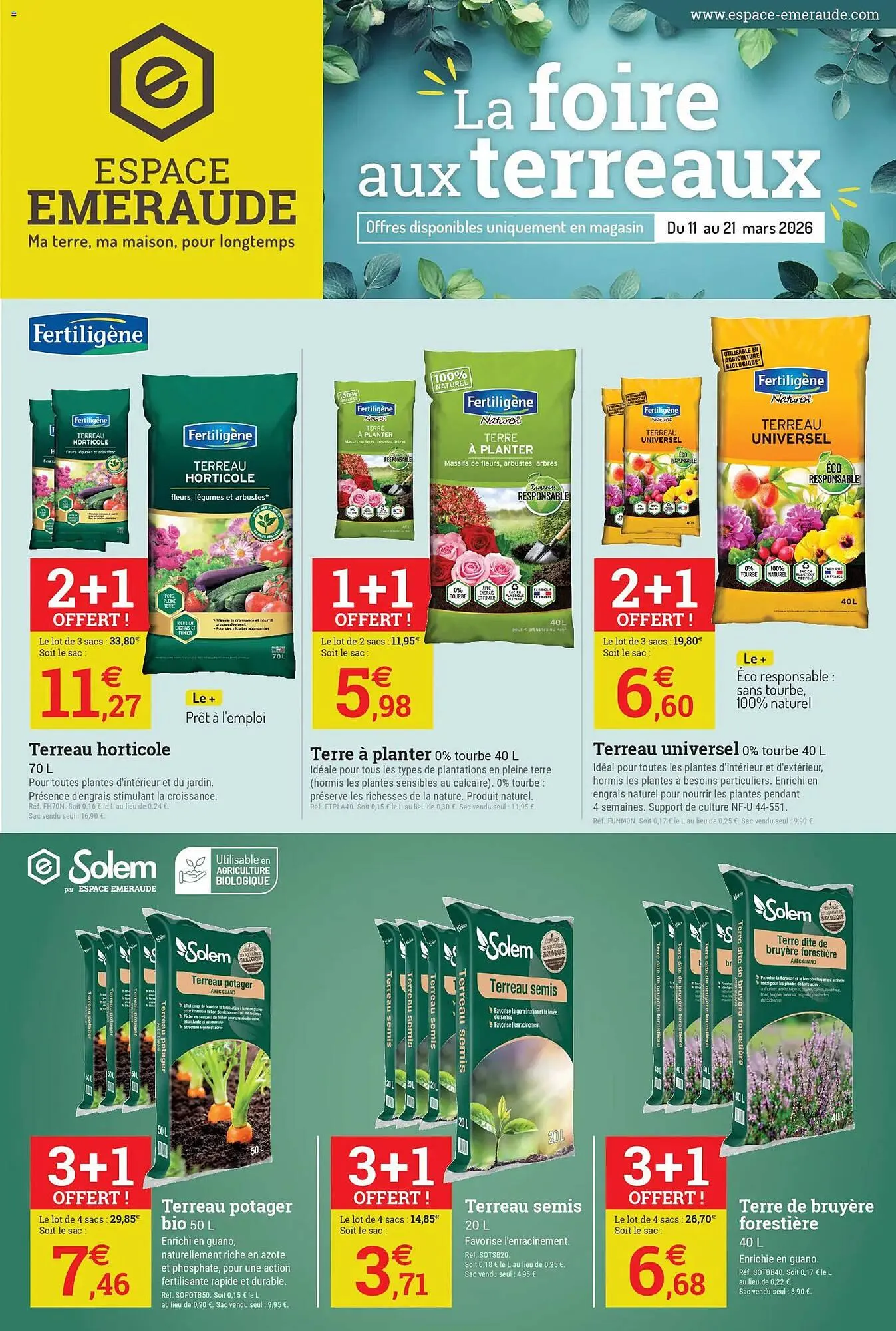 Catalogue Espace emeraude du 11 mars au 21 mars 2026 - Catalogue page 1