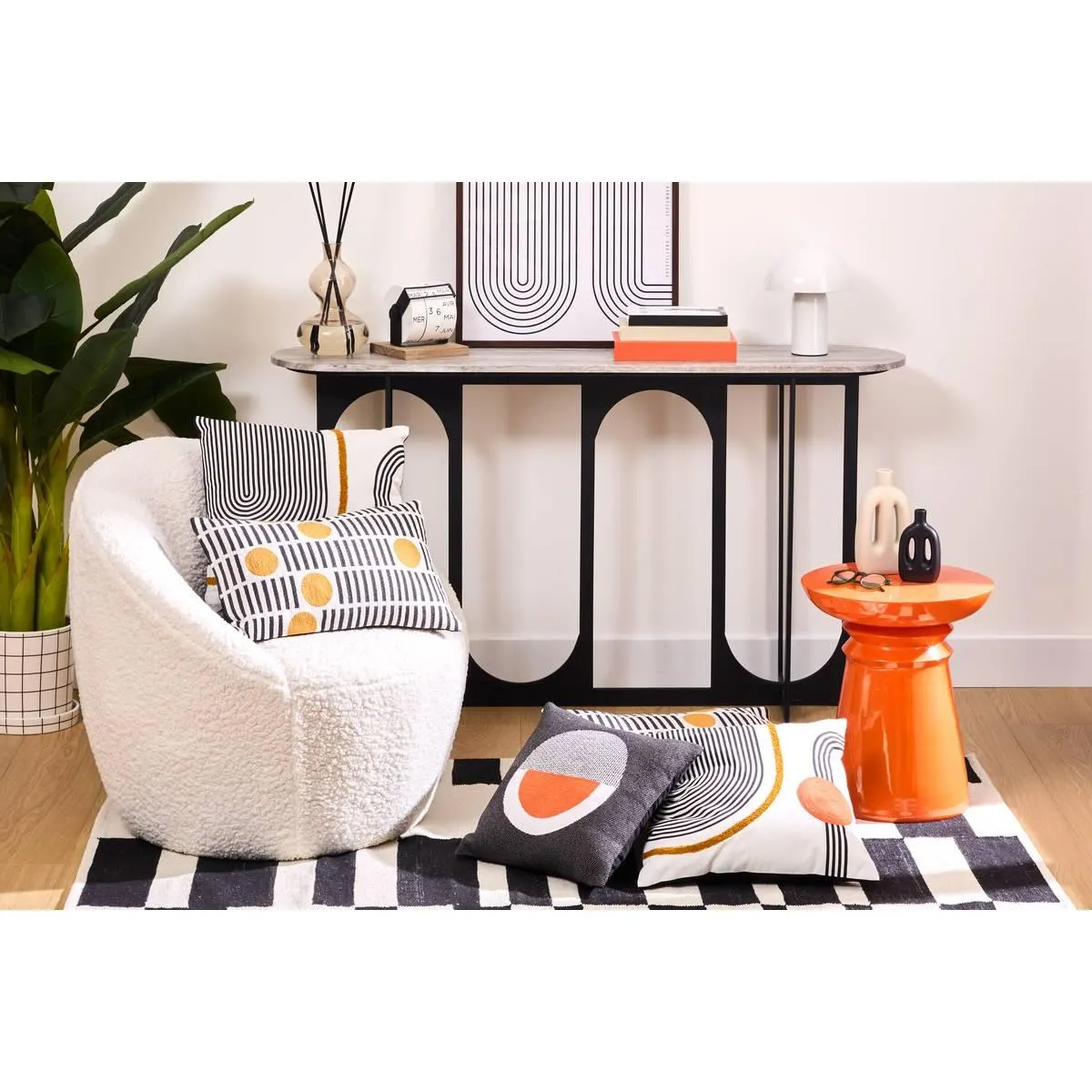 Coussin "Kubus" Noir & Blanc, 30x50 cm