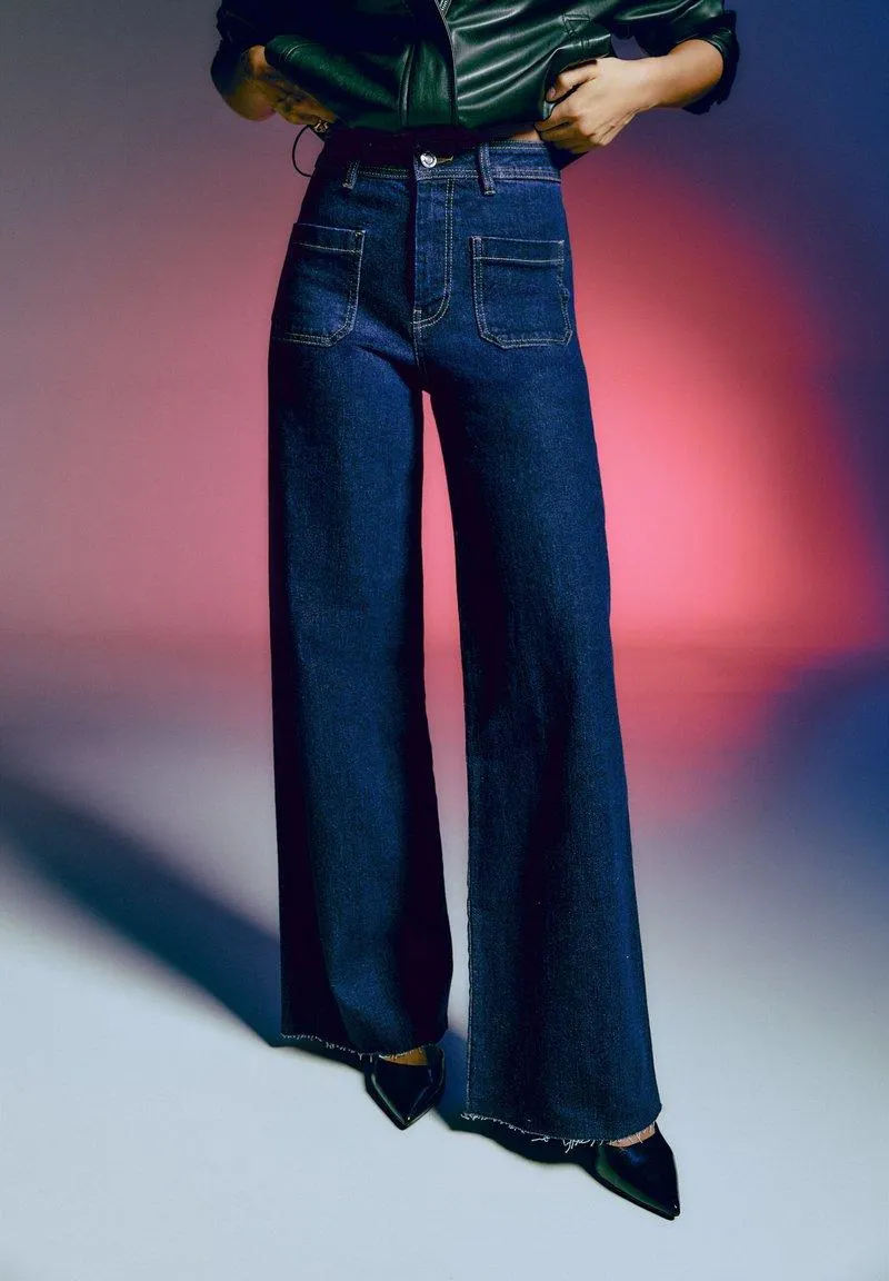 WITH POCKETS - Jean boyfriend - dark blue