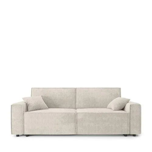 Canapé convertible en velours côtelé avec coffre L230cm - CLÉMENCE
