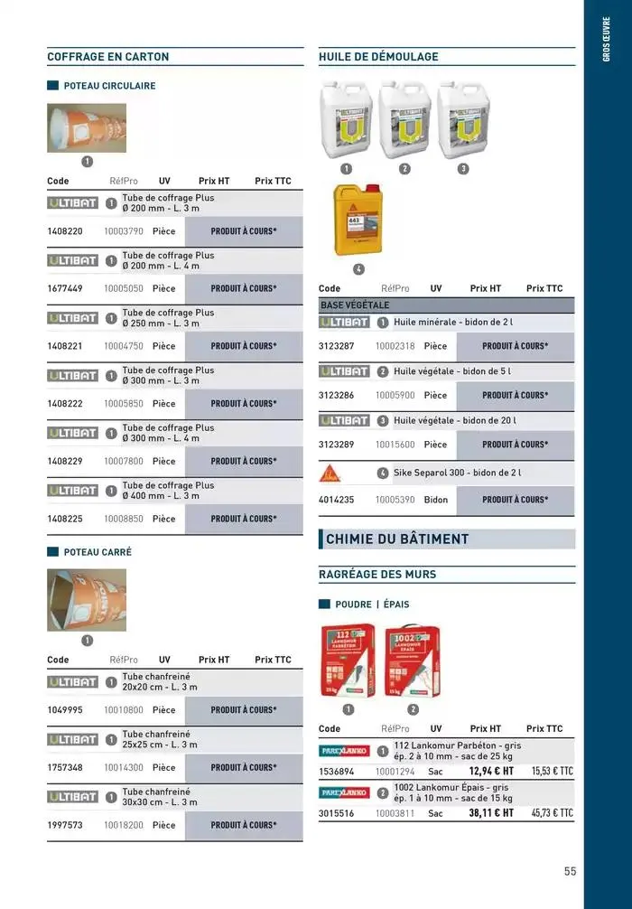 Matériaux 2025 du 1 janvier au 31 décembre 2025 - Catalogue page 55