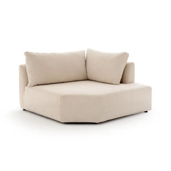 Canapé d'angle modulable velours côtelé, Monica