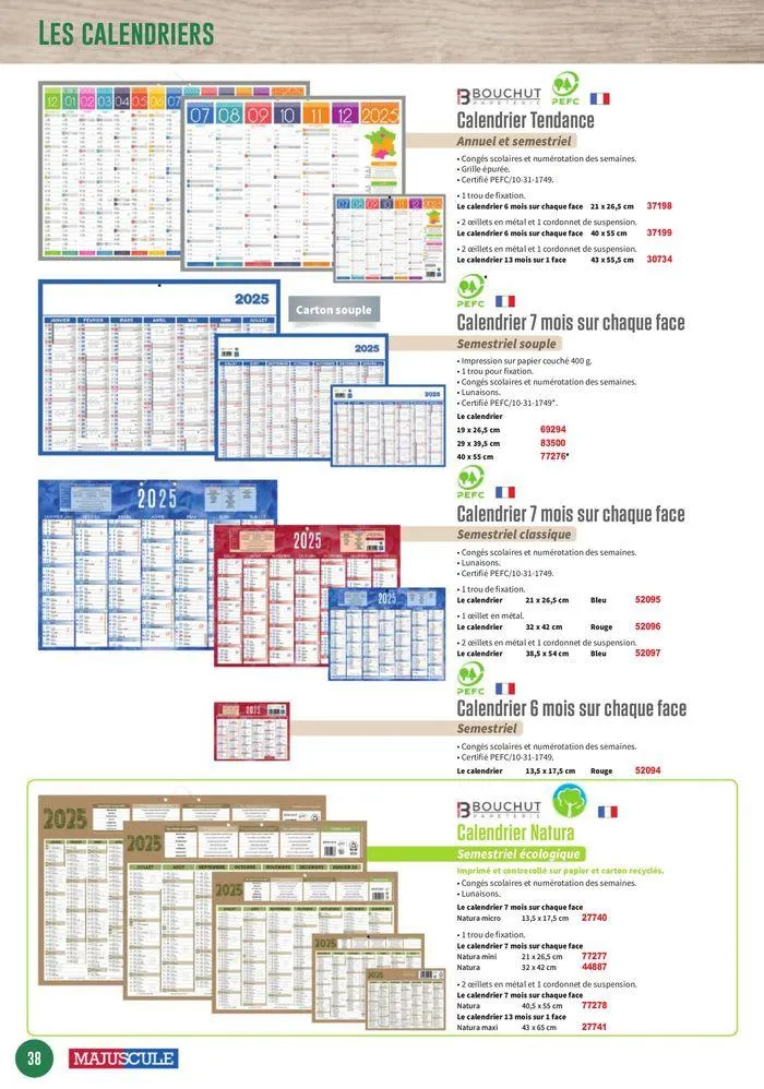 Les Agendas et Calendriers 2025 du 23 mai au 31 décembre 2025 - Catalogue page 38