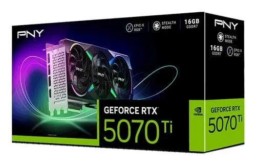 PNY RTX 5070Ti 16GB ARGB Overclocked Triple Fan