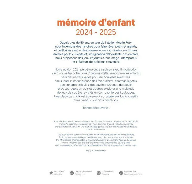 Mémoire d’Enfant 2024 / 2025 du 27 juin au 31 décembre 2025 - Catalogue page 3