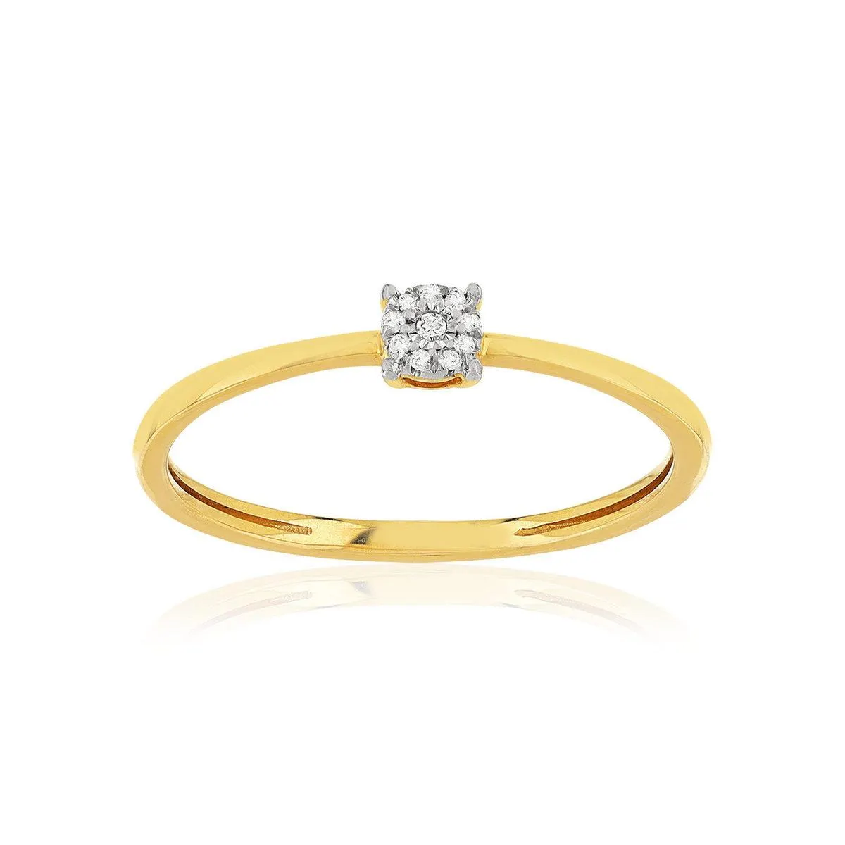 Bague or 375 2 tons diamants