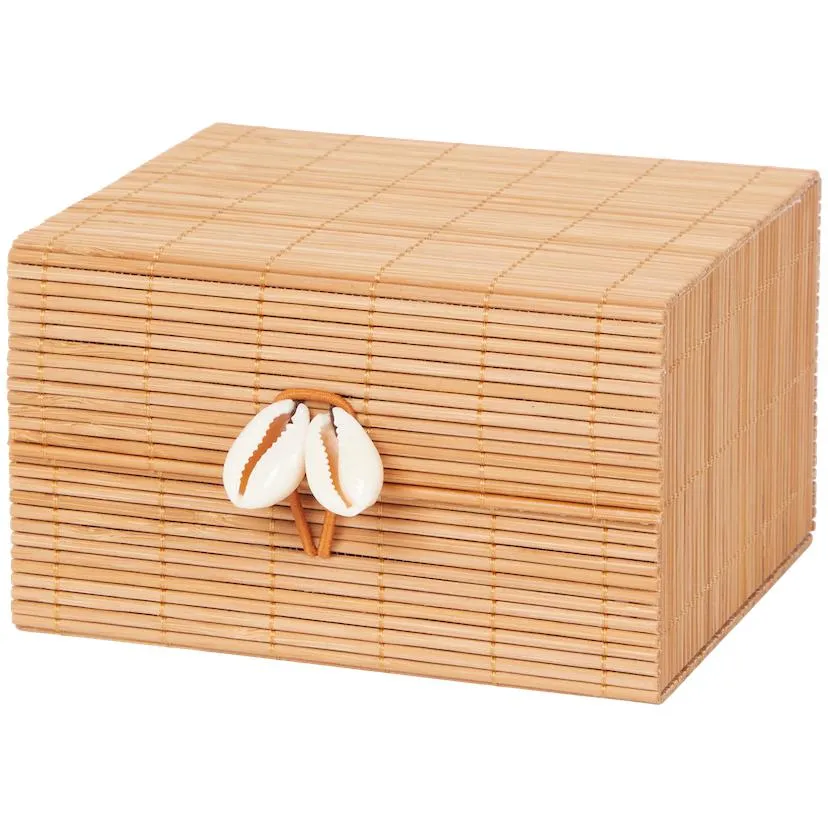 Boîte de rangement en bois avec coquillages Home Accents