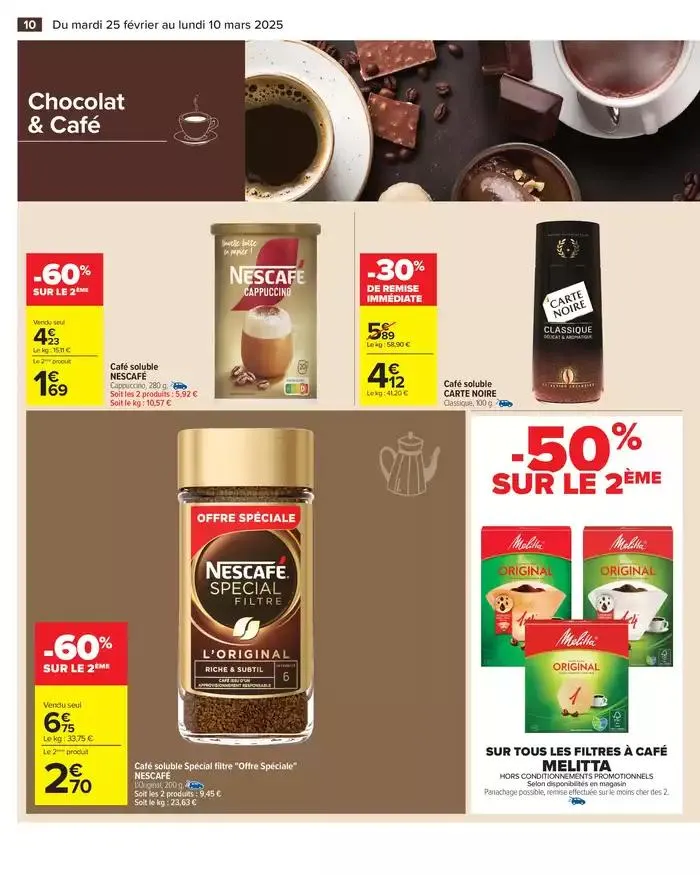 -50% SUR LE 2ÈME - CHOCOLAT ET CAFÉ du 25 février au 10 mars 2025 - Catalogue page 12