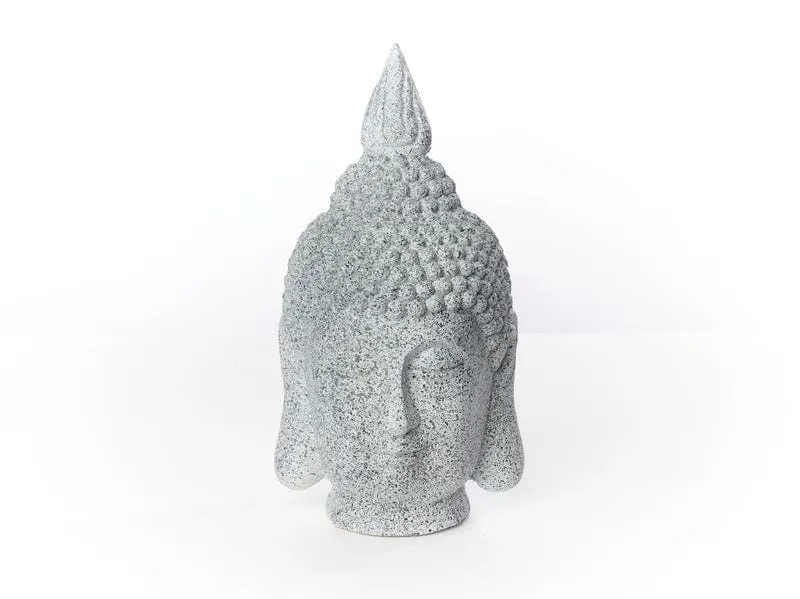 Tete De Bouddha 29x31x53cm Gris Magnesia