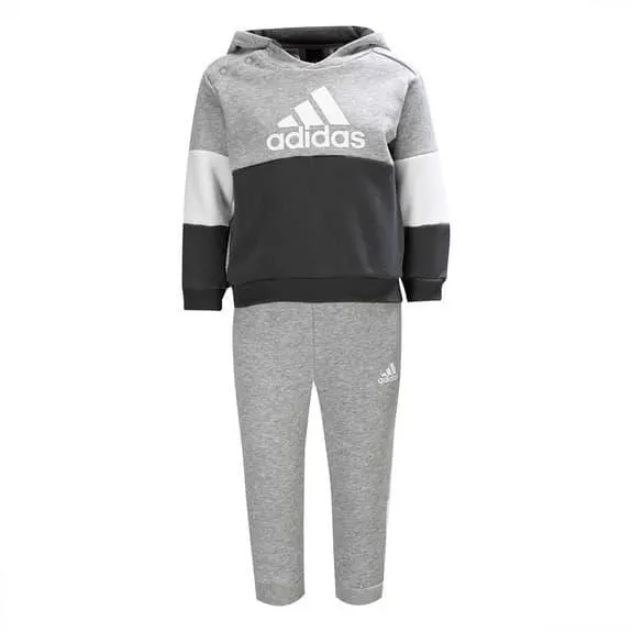 Survêtement adidas Colourblock Fleece Sport gris clair noir blanc enfant