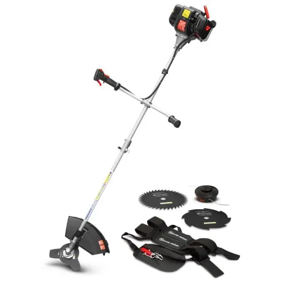 Débroussailleuse thermique 52 cm³ avec bobine, 3 lames et harnais – ELEM Garden Technic