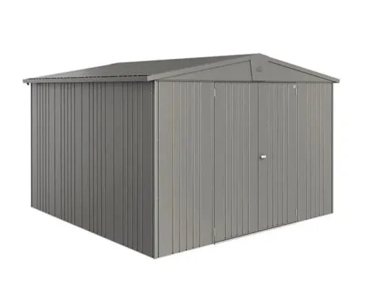 Abri de jardin métal 9.48 m² Ep. 0,53 mm Europa 7 Biohort gris