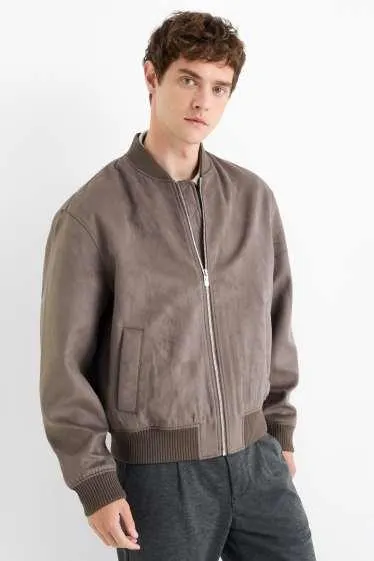 Bomber jacket - faux suede
