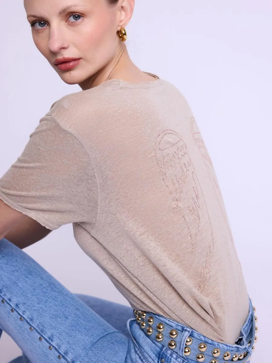 EMMAAILES | T-shirt en lin beige
