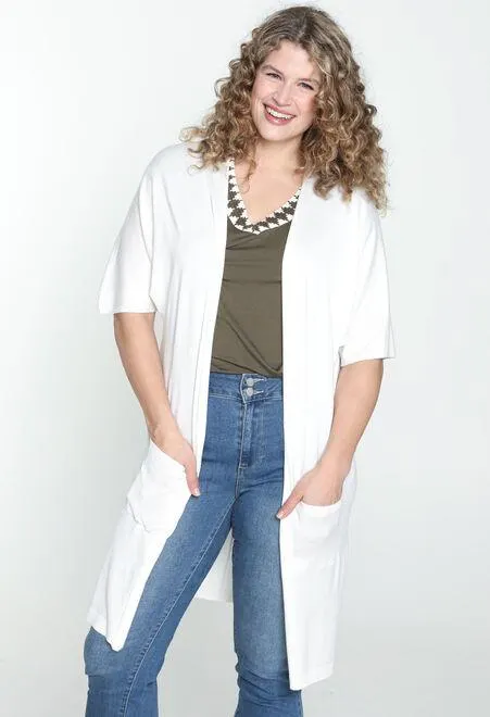 Long cardigan en viscose
