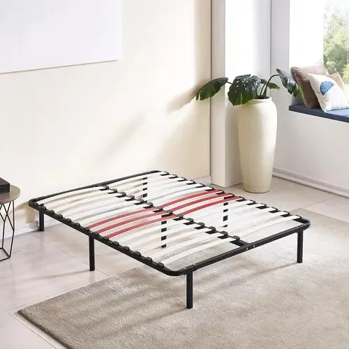 SAMPUR Sommier OrthoFlex 140 x 190 cm - Cadre à lattes - Pieds inclus - 28 Lattes renforcées