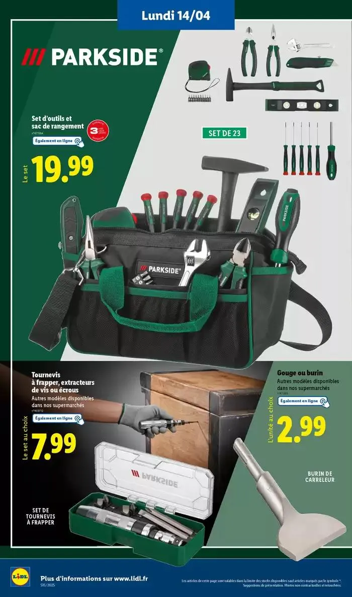 Découvrez la sélection de produits mode et bricolage à prix Lidl ! du 14 avril au 17 avril 2025 - Catalogue page 10