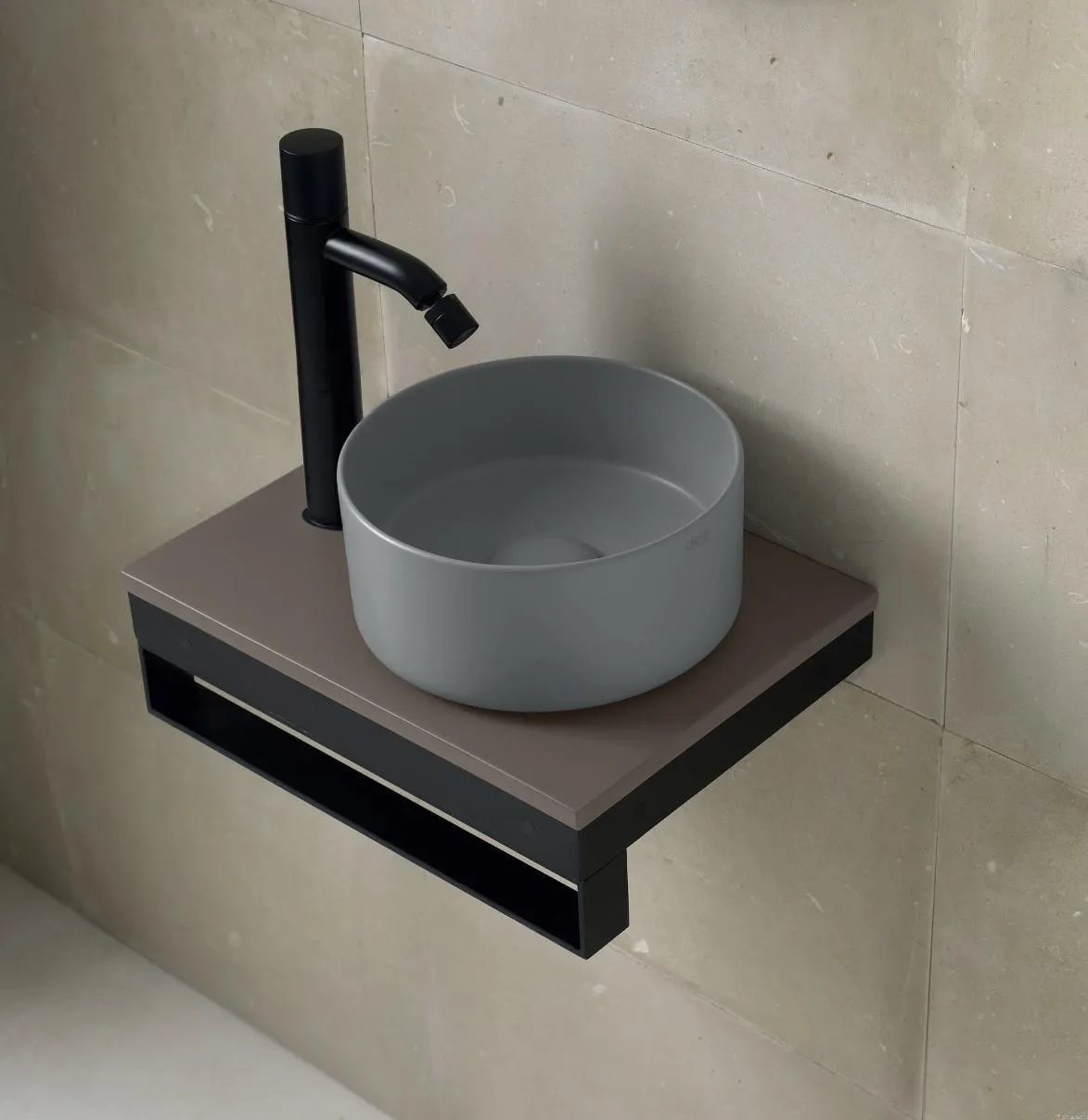 COLLECTION MULTIPLO - Vasque ronde à poser sur plan, céramique