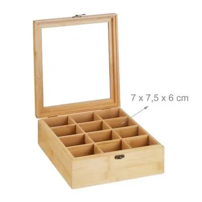 Boite à thé avec 12 compartiments