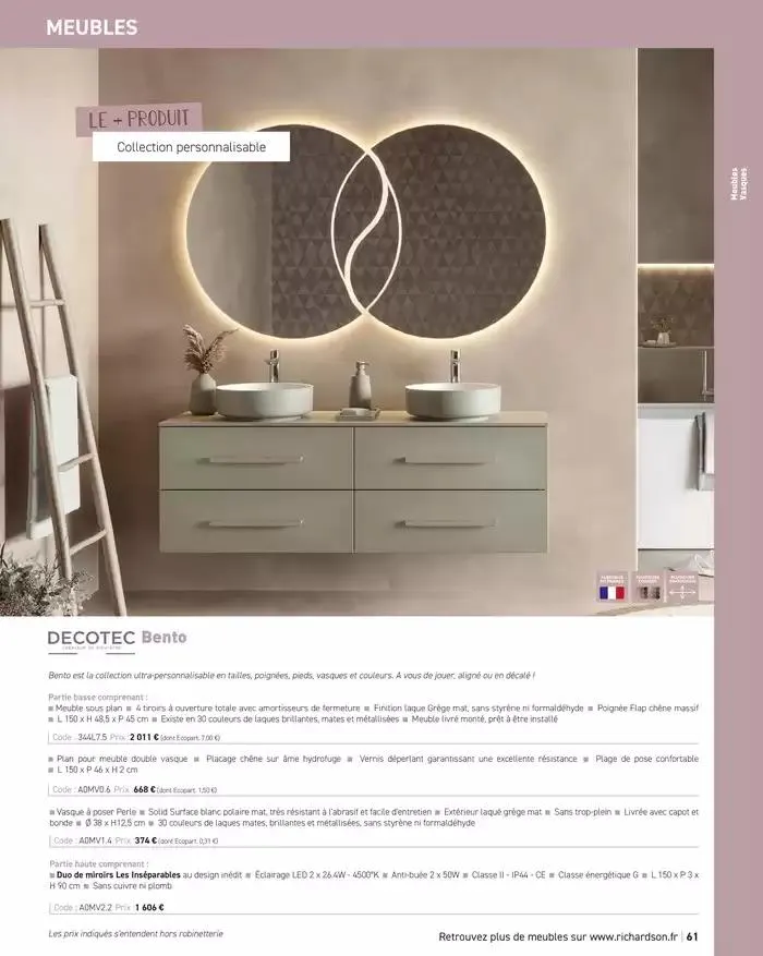 SALLE DE DE BAINS ET CARRELAGE 2025 du 11 avril au 31 décembre 2025 - Catalogue page 63