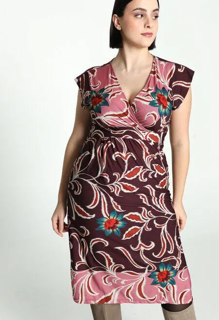 Robe mi-longue à imprimé floral